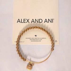 Alex and Ani Gold Tone Beaded Bracelet